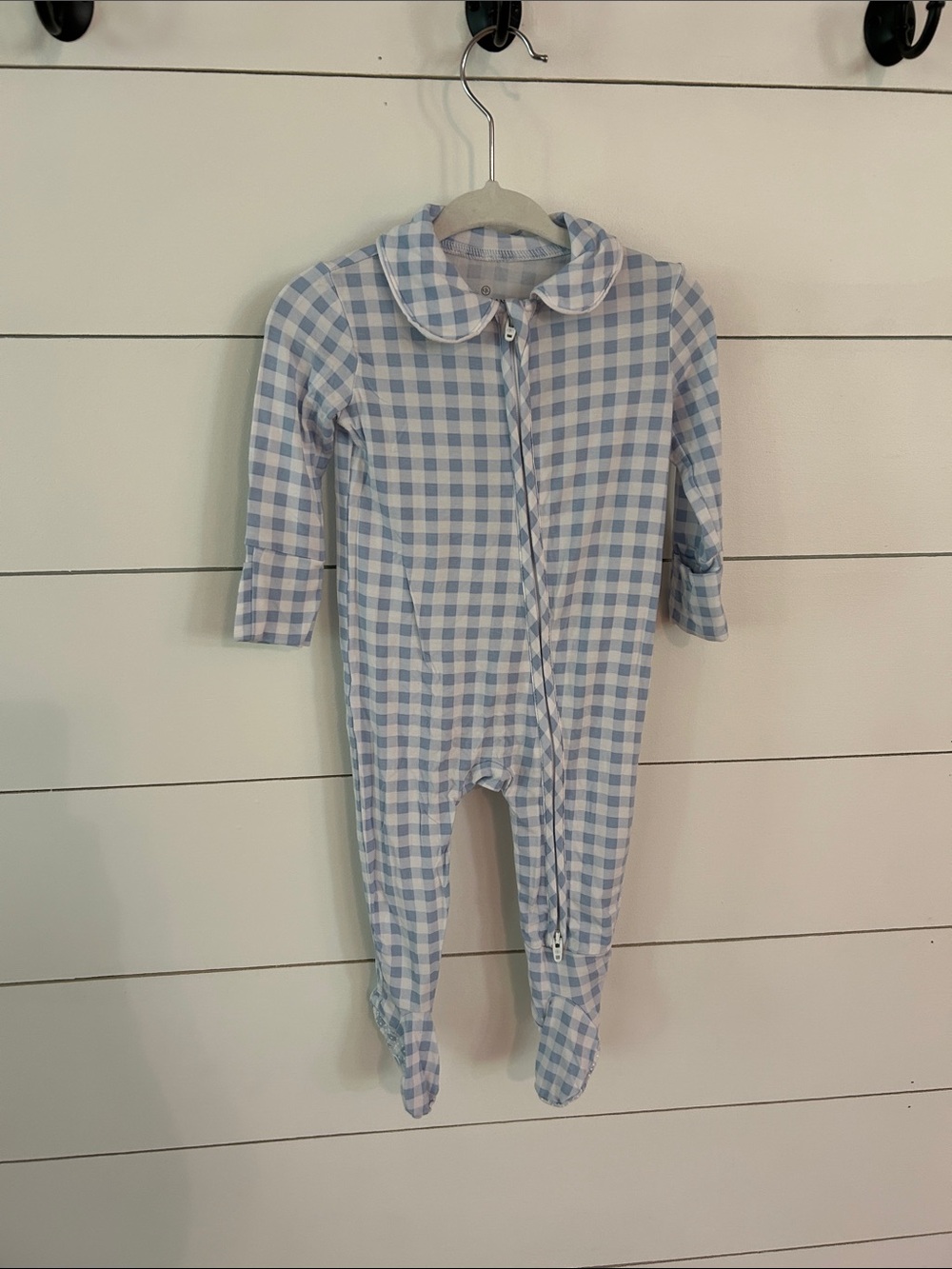 Caden Lane Blue Gingham Sleeper